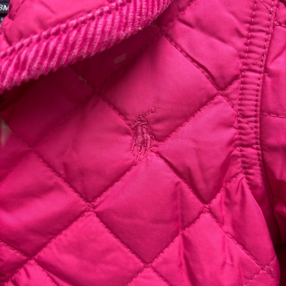 Ralph Lauren Hot Pink Quilted Barn Jacket Preppy Classic Girls 18M - Picture 6 of 7
